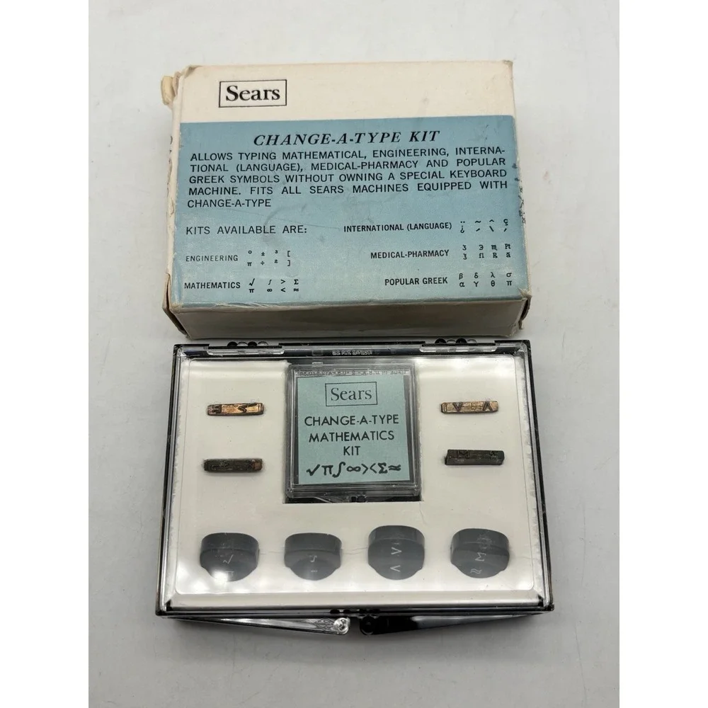 Sears Vintage Change-A-Type Kit for Typewriter Mathematics